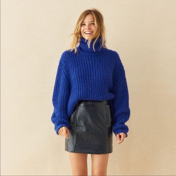 Ba&sh Vera crinkle patent mini skirt NWOT - Picture 2 of 12